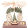 1-stöckige Pyramide Forsthaus mit Weihnachtsmann und Hirsch - 20 cm