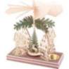 1-stöckige Pyramide Forsthaus mit Weihnachtsmann und Hirsch - 20 cm