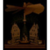1-stöckige Pyramide Forsthaus mit Weihnachtsmann und Hirsch - 20 cm