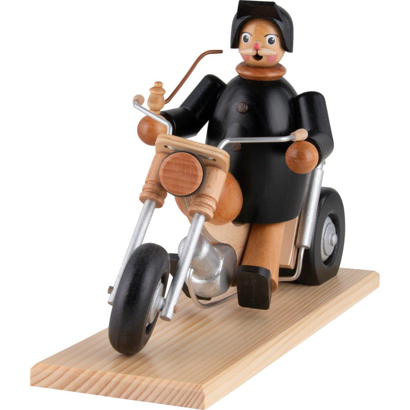 Räuchermännchen Biker mit Motorrad - 21 cm