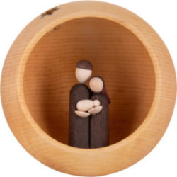 Handkrippe natur - bräunliche Figuren - 9 cm