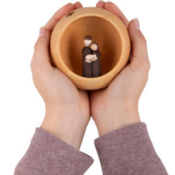 Handkrippe natur - bräunliche Figuren - 9 cm