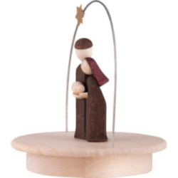 Heilige Familie mit Sternenbogen auf Sockel natur - 8,5 cm
