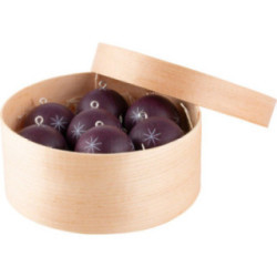 Baubles in Wood Chip Box - berry - 11,5 cm / 4.5 inch