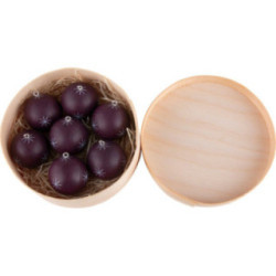 Baubles in Wood Chip Box - berry - 11,5 cm / 4.5 inch
