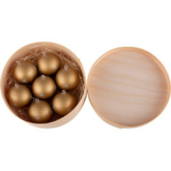 Baubles in Wood Chip Box - golden - 11,5 cm / 4.5 inch