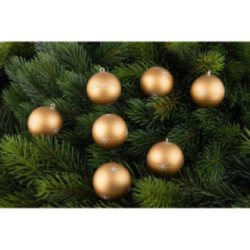 Baubles in Wood Chip Box - golden - 11,5 cm / 4.5 inch