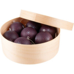 Baubles in Wood Chip Box - berry - 13 cm / 5.1 inch