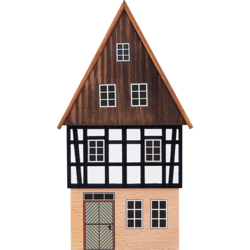 Backdrop House - Gabled House with Wood-Lined Gable - 16 cm / 6.3 inch