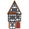 Backdrop House - Business Building with Half-Timbered Annex - 16 cm / 6.3 inch