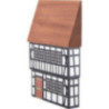 Backdrop House - Residential House with Half-Timber Construction - 16 cm / 6.3 inch