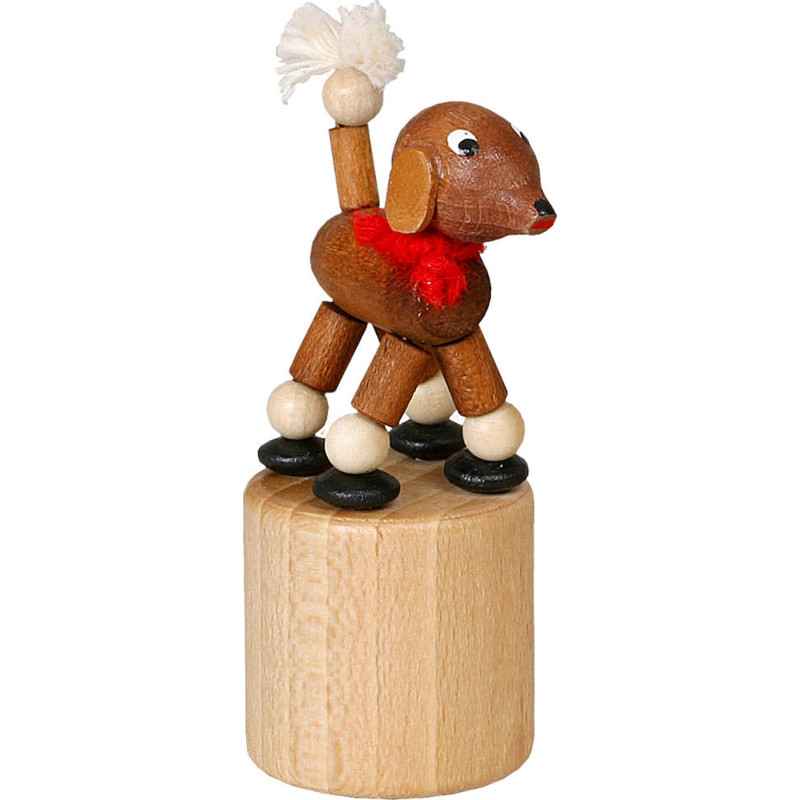 Wackeltier Pudel braun - 7 cm