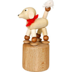Wackeltier Pudel weiß - 7 cm