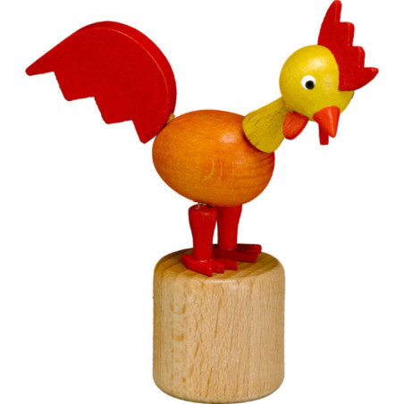 Wackeltier Hahn mit roter Schwanzfeder - 9 cm