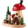 Räucherpilz mit Holzhacker-Wichtel - 15 cm