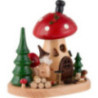 Räucherpilz mit Holzhacker-Wichtel - 15 cm