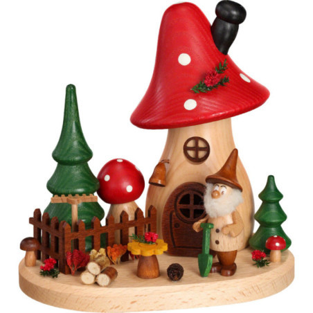 Räucherpilz mit Gärtner-Wichtel - 15,5 cm