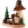 Smoker - Mushroom Hut with Shepherd Gnome - 15,5 cm / 6.1 inch