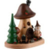 Räucherpilz mit Schatzsammler-Wichtel - 15 cm