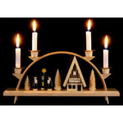 Candle Arch - Ski Lodge with Carolers - 33x15 cm / 13x5.9 inch