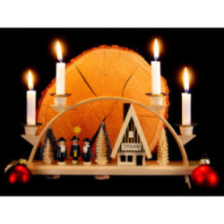 Candle Arch - Ski Lodge with Carolers - 33x15 cm / 13x5.9 inch