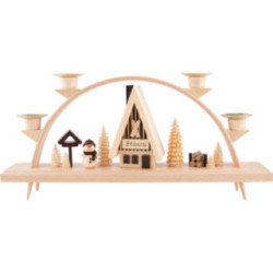 Schwibbogen mit Schneemann - 33x15 cm