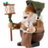 Räuchermännchen Wichtel Weihnachtsmann mit Laterne natur - 15,5 cm