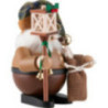 Räuchermännchen Wichtel Weihnachtsmann mit Laterne natur - 15,5 cm
