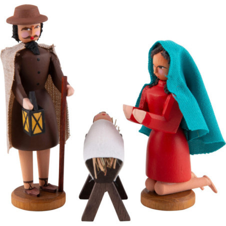 Seiffen Nativity - Holy Family - 3 pieces - 8 cm / 3.1 inch