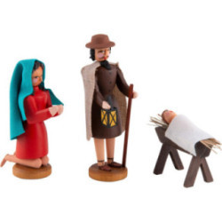 Seiffener Weihnachtskrippe - Heilige Familie - 3-tlg. - 8 cm