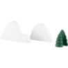 Winter Landscape with 2 Green Trees - 10 cm / 3.9 inch