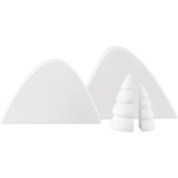 Winterlandschaft mit 2 halben Winterbäumen - 10 cm