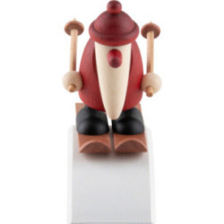 Miniature Set - Santa Claus on Ski with Snowbank  - 4 cm / 1.6 inch