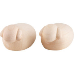 Lamb, Set of 2, Natural - 1,5 cm / 0.6 inch