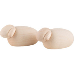 Lamb, Set of 2, Natural - 1,5 cm / 0.6 inch