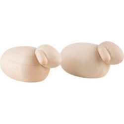 Lamb, Set of 2, Natural - 1,5 cm / 0.6 inch