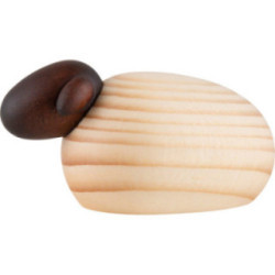 Single Sheep with Black Head, Natural - 3,5 cm / 1.4 inch