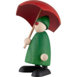 Well-Wisher Charlie with Umbrella, Green - 9 cm / 3.5 inch