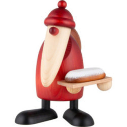 Weihnachtsmann mit Christstollen - groß - 19 cm