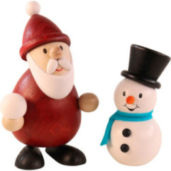 Santa with Snowman  - 9,5 cm / 3.7 inch