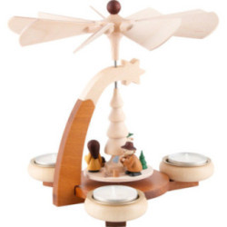 1-stöckige Pyramide naturfarben mit Waldmotiv - 19 cm