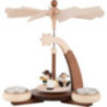 1-Tier Pyramid - Natural with white Angels - 19 cm / 7.5 inch