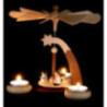 1-Tier Pyramid - Natural with white Angels - 19 cm / 7.5 inch