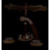 1-Tier Pyramid - Natural with white Angels - 19 cm / 7.5 inch