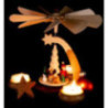 1-Tier Pyramid Natural with Christmas Motive - 19 cm / 7.5 inch
