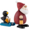 Santa with Sleigh and Penguin - 9,5 cm / 3.7 inch