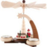 1-Tier Pyramid Natural Santa Claus with Sleigh and Train - 19 cm / 7.5 inch
