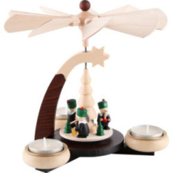1-stöckige Pyramide naturfarben Bergleute - 19 cm