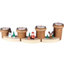 Tea Light Holder - & 8220 Santa Claus, Snowman and Moose& 8221  - 8 cm / 3.1 inch
