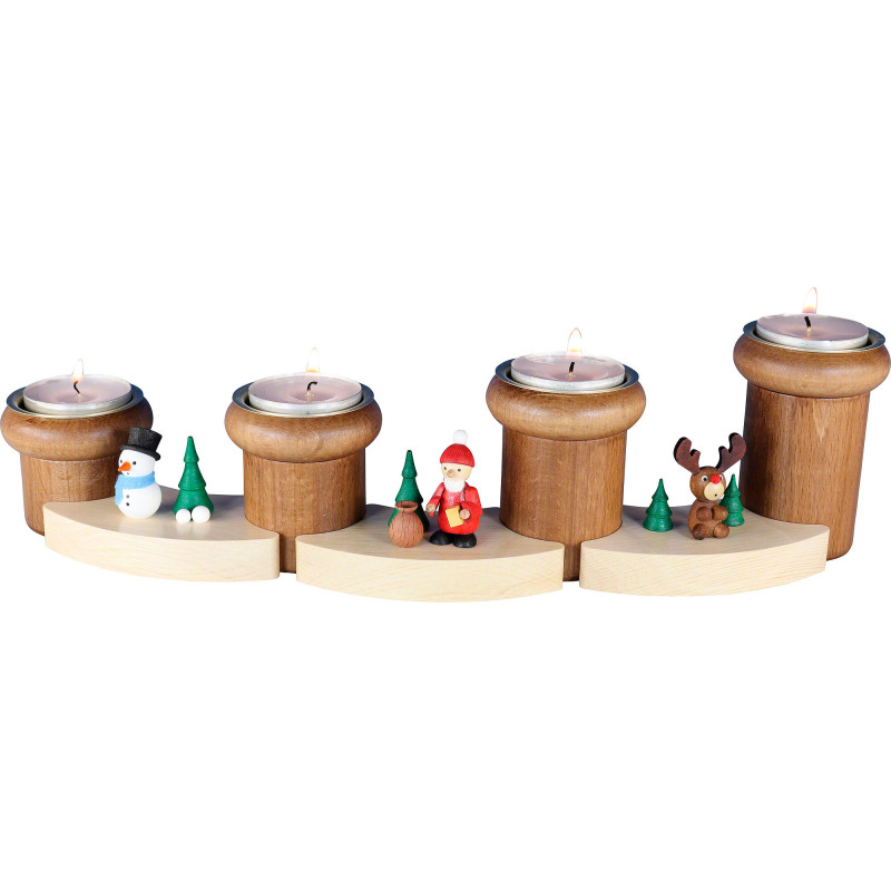 Teelichthalter & 8222 Weihnachtsmann, Schneemann und Elch& 8220  - 8 cm